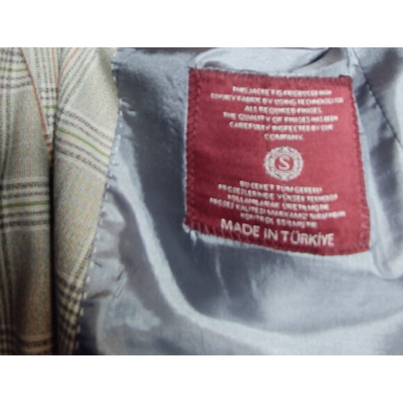 Snover Light Grey Check Blazer Men's Size 40 Modern Tailored Jacket - Picture 13 of 13